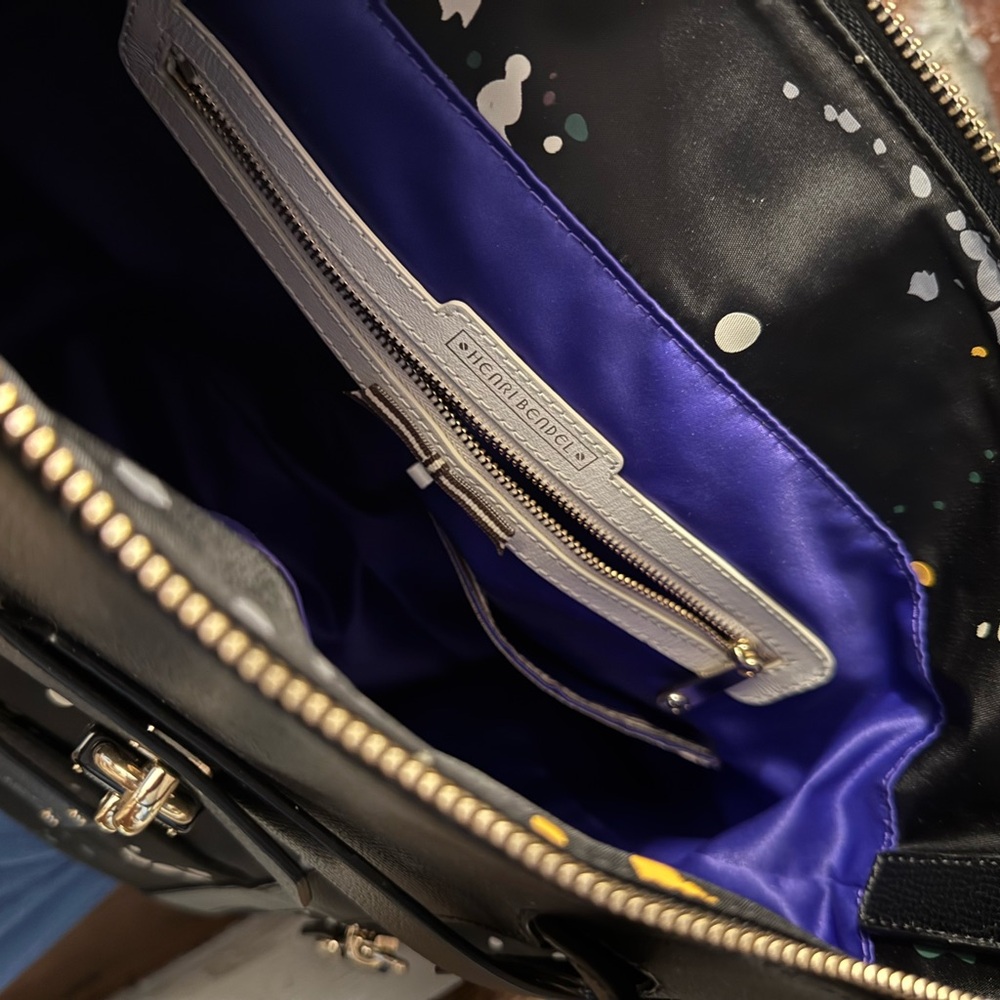 Henri Bendel Black Multicolor Splatter Backpack - Picture 5 of 8